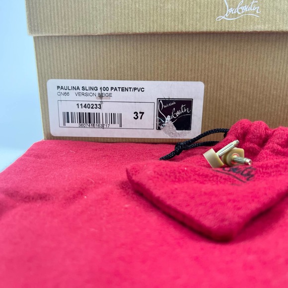 Christian Louboutin Paulina Slingback Pump PVC Nude pointed 100mm Toe 37 US 7 - Picture 12 of 13